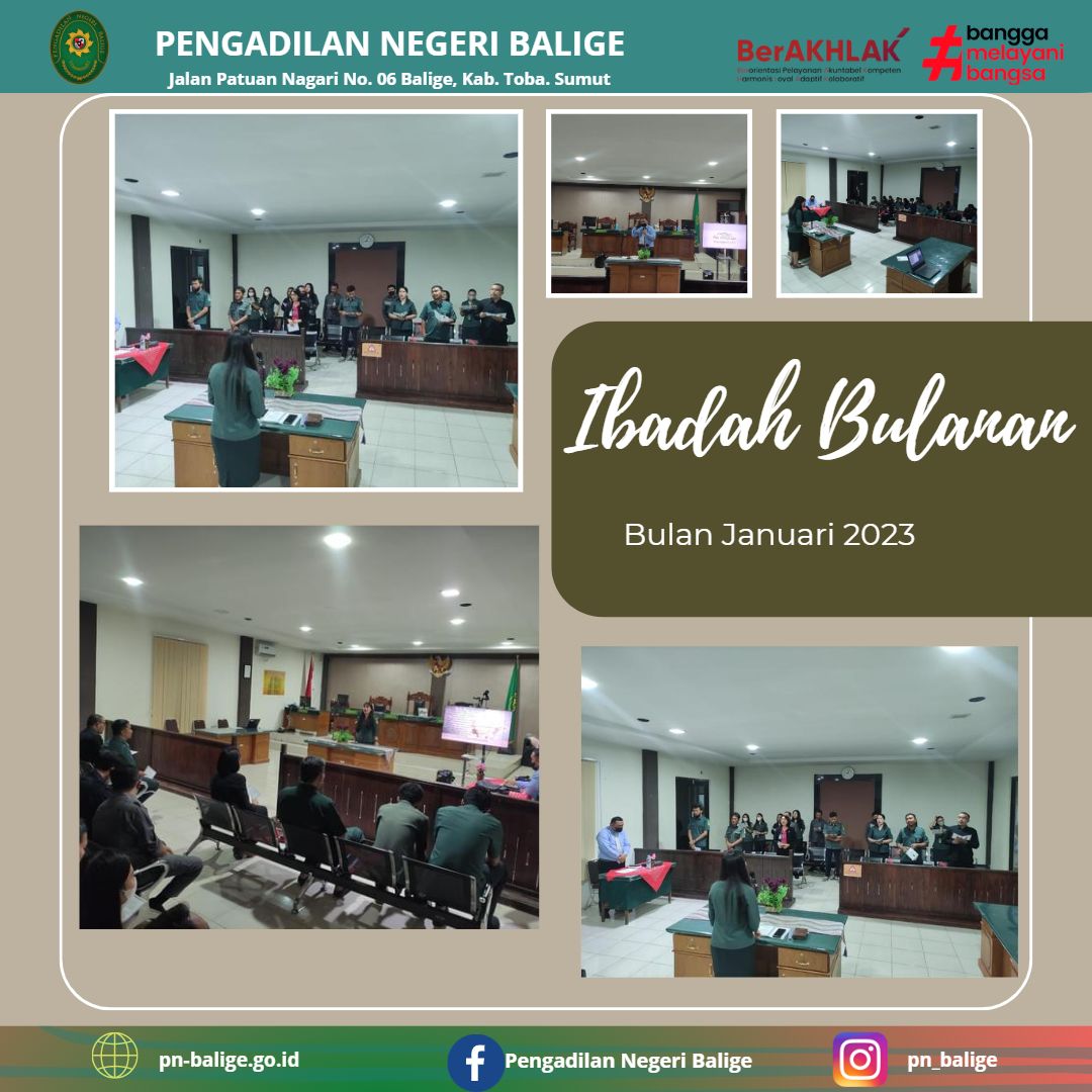 Kegiatan Kebaktian Pengadilan Negeri Balige Januari 2023